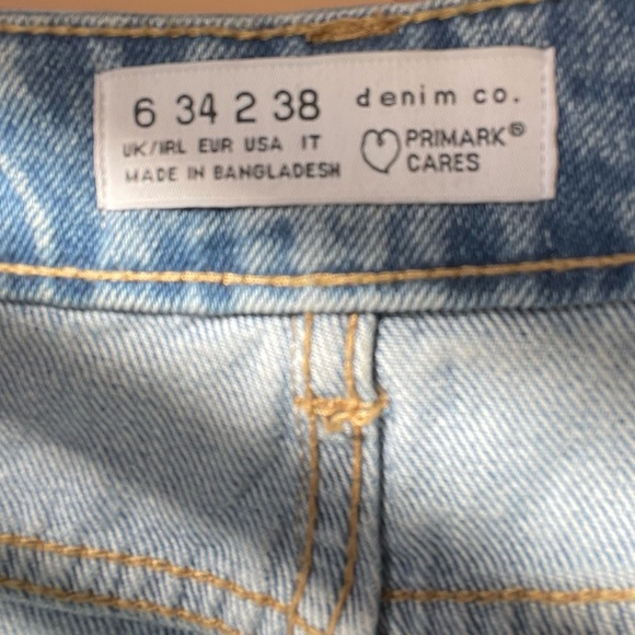 High Waist Straight Leg Ripped Bleached Blue Jeans - Picture 8 of 8